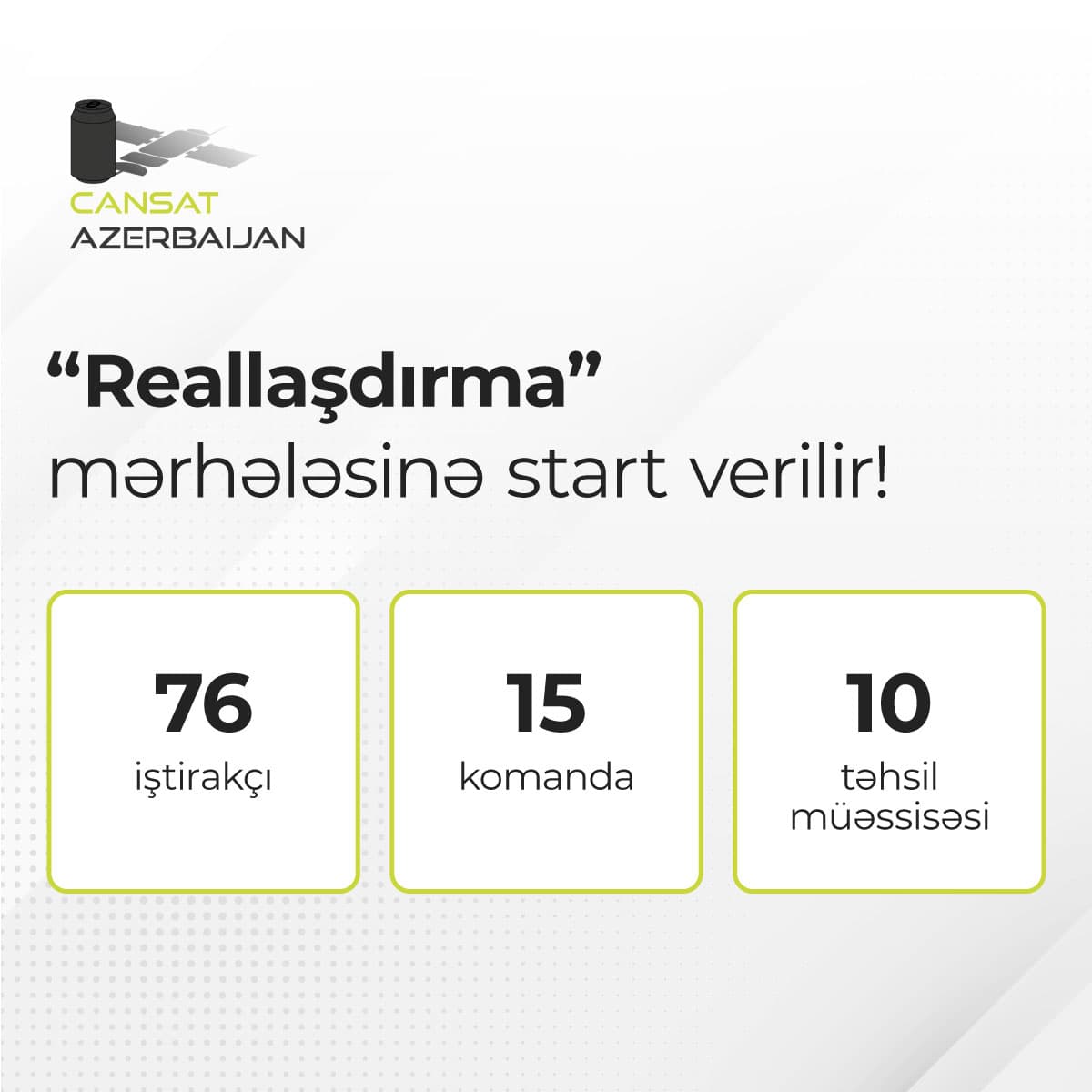 “CanSat Azərbaycan 2023” müsabiqəsinin növbəti – “Reallaşdırma” mərhələsinə start verilib