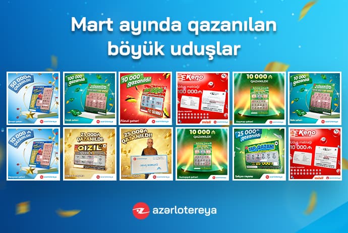 “Azərlotereya” mart ayında 11 böyük uduş təqdim edib
