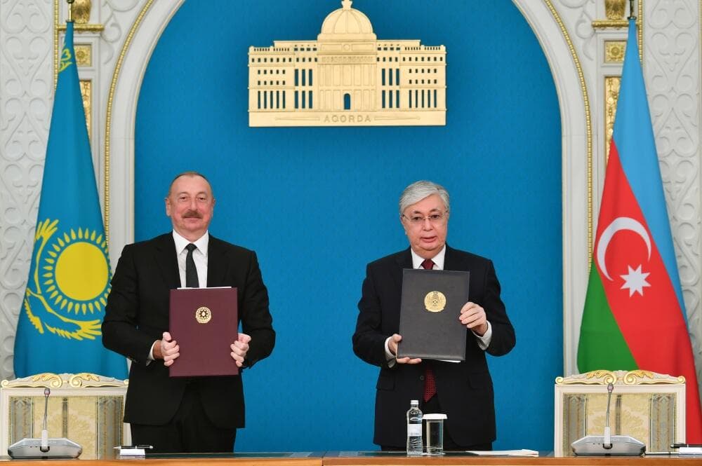 Azərbaycan-Qazaxıstan sənədləri imzalanıb - FOTO