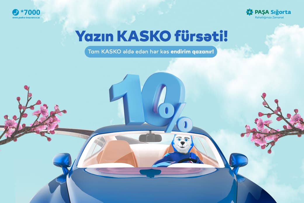 PAŞA Sığortadan Tam KASKO sığortası üzrə 10% endirim qazandıran bahar kampaniyası!