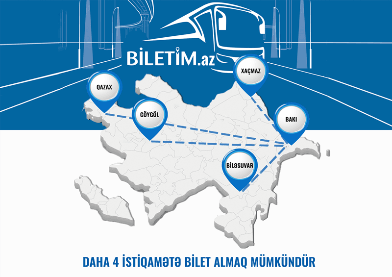Daha 4 istiqamət üzrə “biletim.az” portalından onlayn bilet almaq mümkün oldu