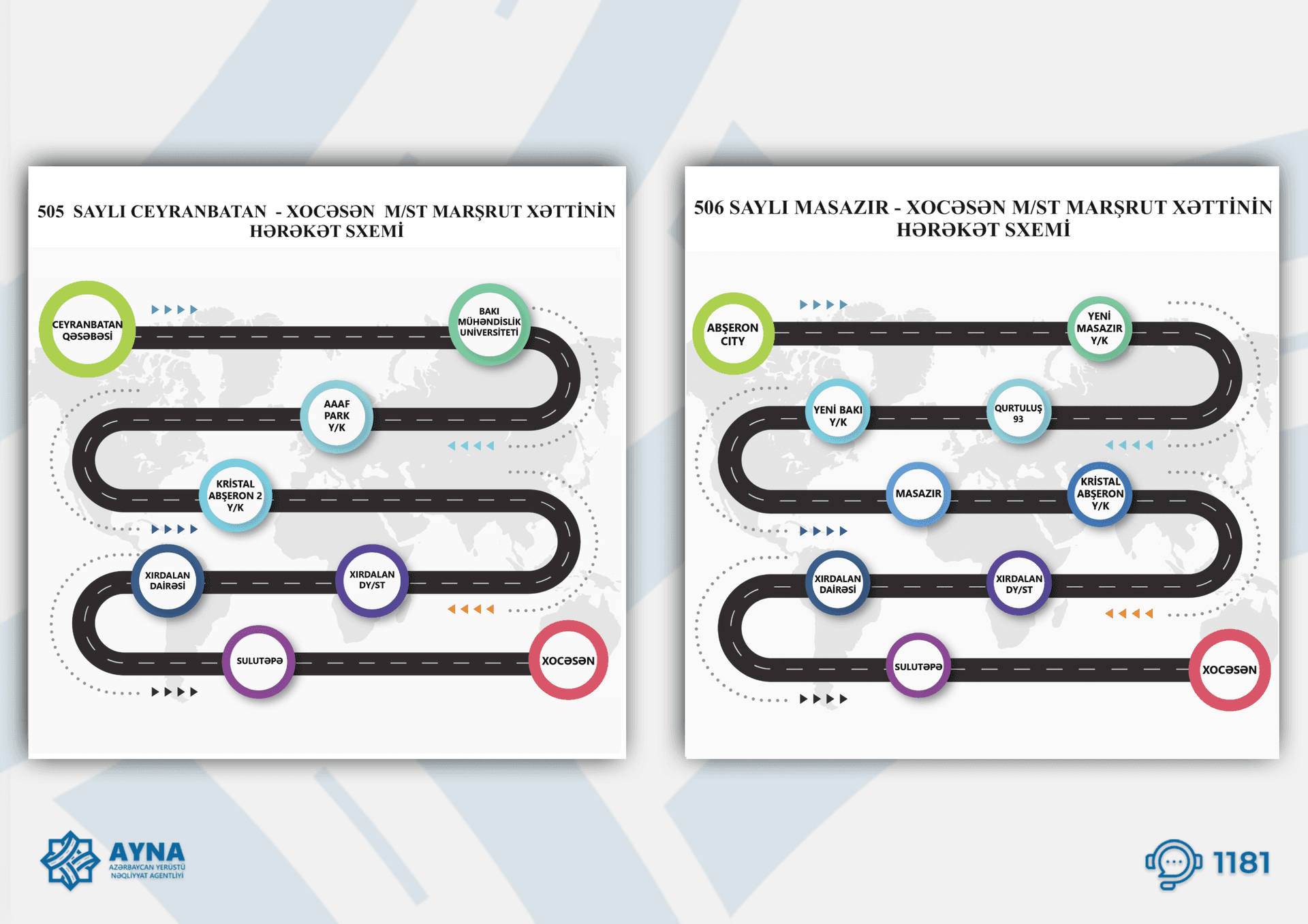 “Xocəsən” metro stansiyası istiqaməti üzrə müntəzəm avtobus marşrutları istifadəyə verilib