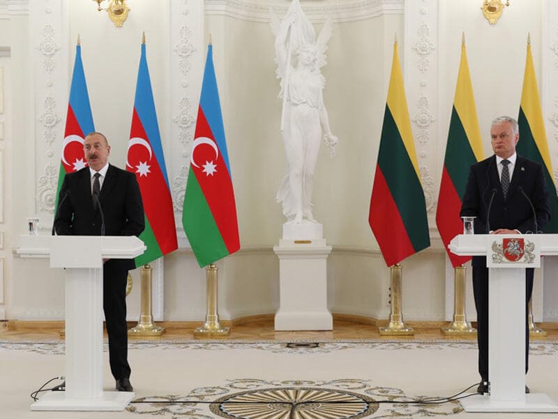 Azərbaycan və Litva prezidentləri mətbuata bəyanatlarla çıxış ediblər