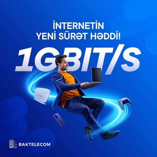 “Baktelecom” 1 Gbit/s internet sürət testlərini uğurla başa çatdırıb
