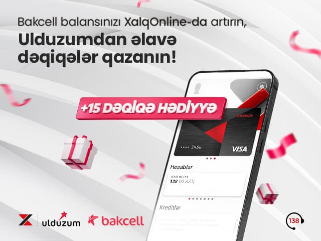 Xalq Bank və “Bakcell”dən XalqOnline istifadəçiləri üçün hədiyyə danışıq dəqiqələri!