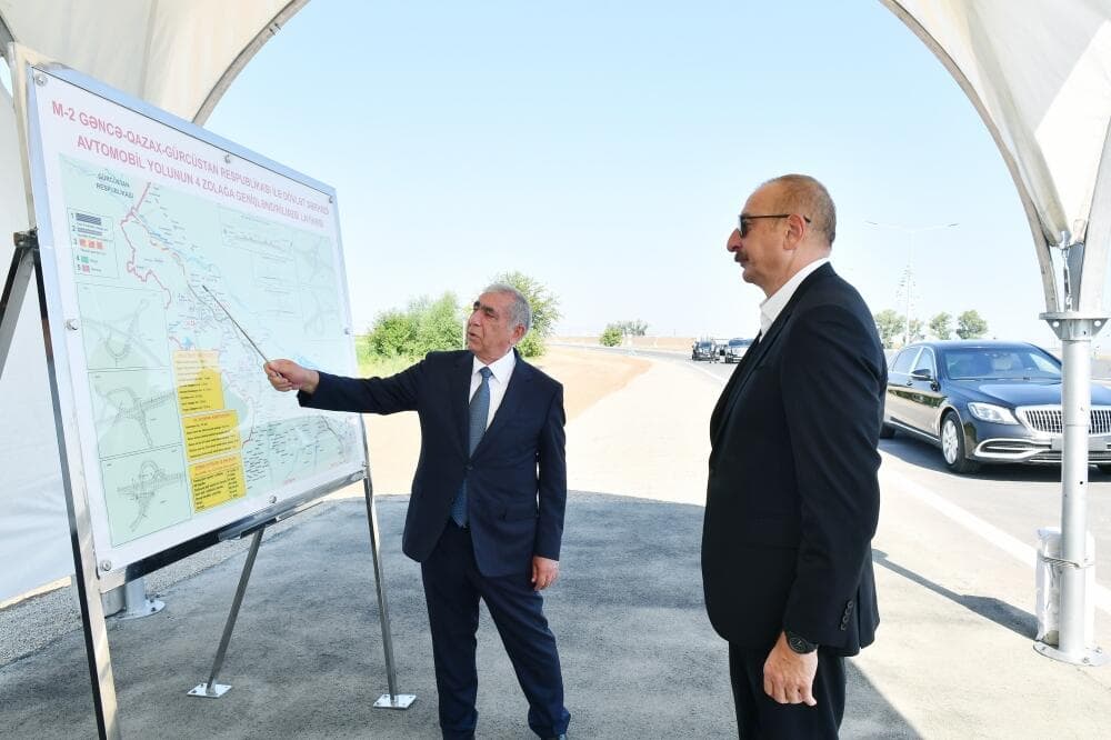 Prezident Bakı-Qazax-Gürcüstan yolunun Gəncə-Qazaxbəyli hissəsinin açılışında iştirak edib - FOTO