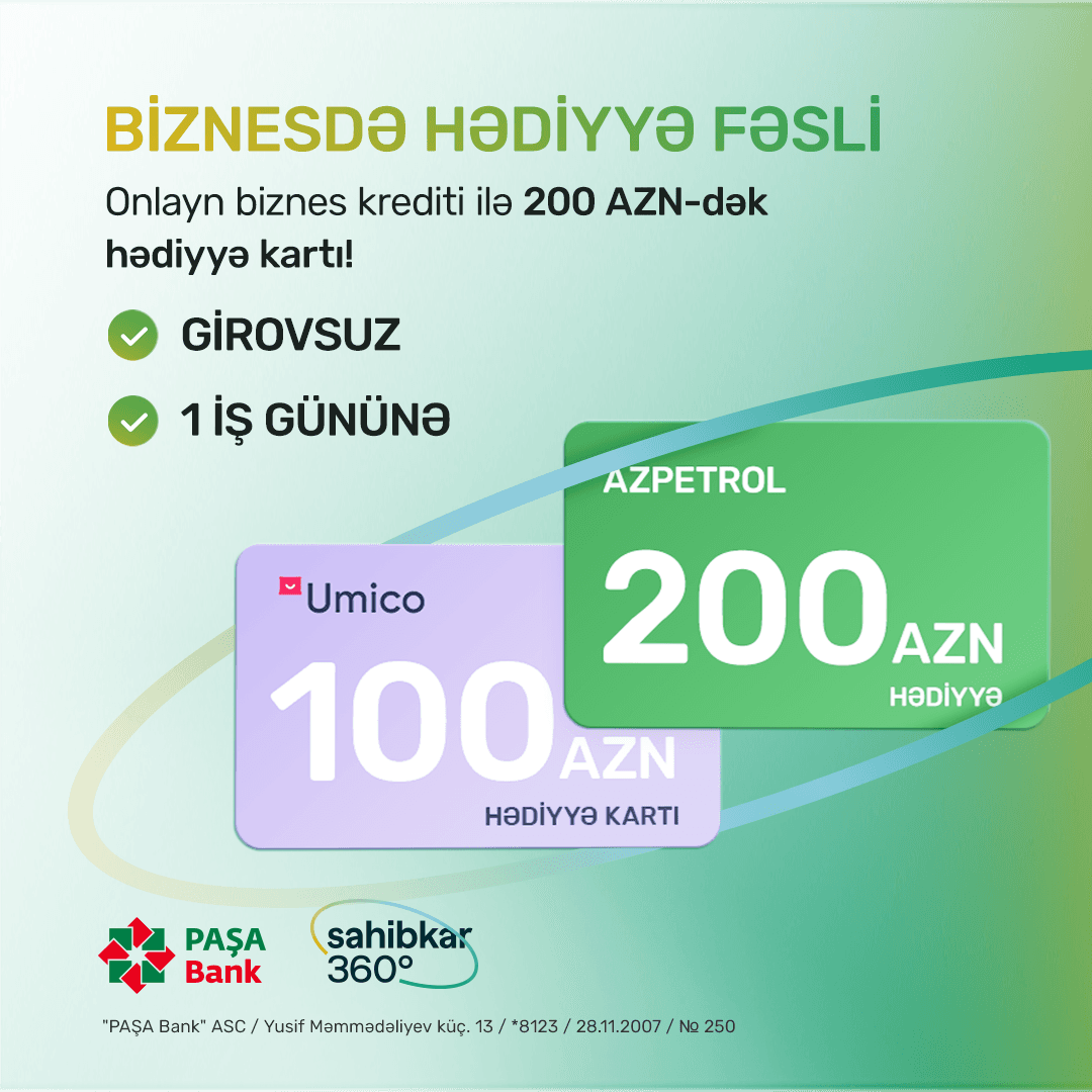 “PAŞA Bank”dan kiçik və orta biznes sahibləri üçün hədiyyəli kredit kampaniyası