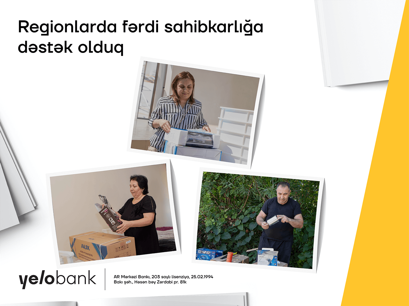 Yelo Bank-dan "Özünüməşğulluq" proqramına növbəti dəstək