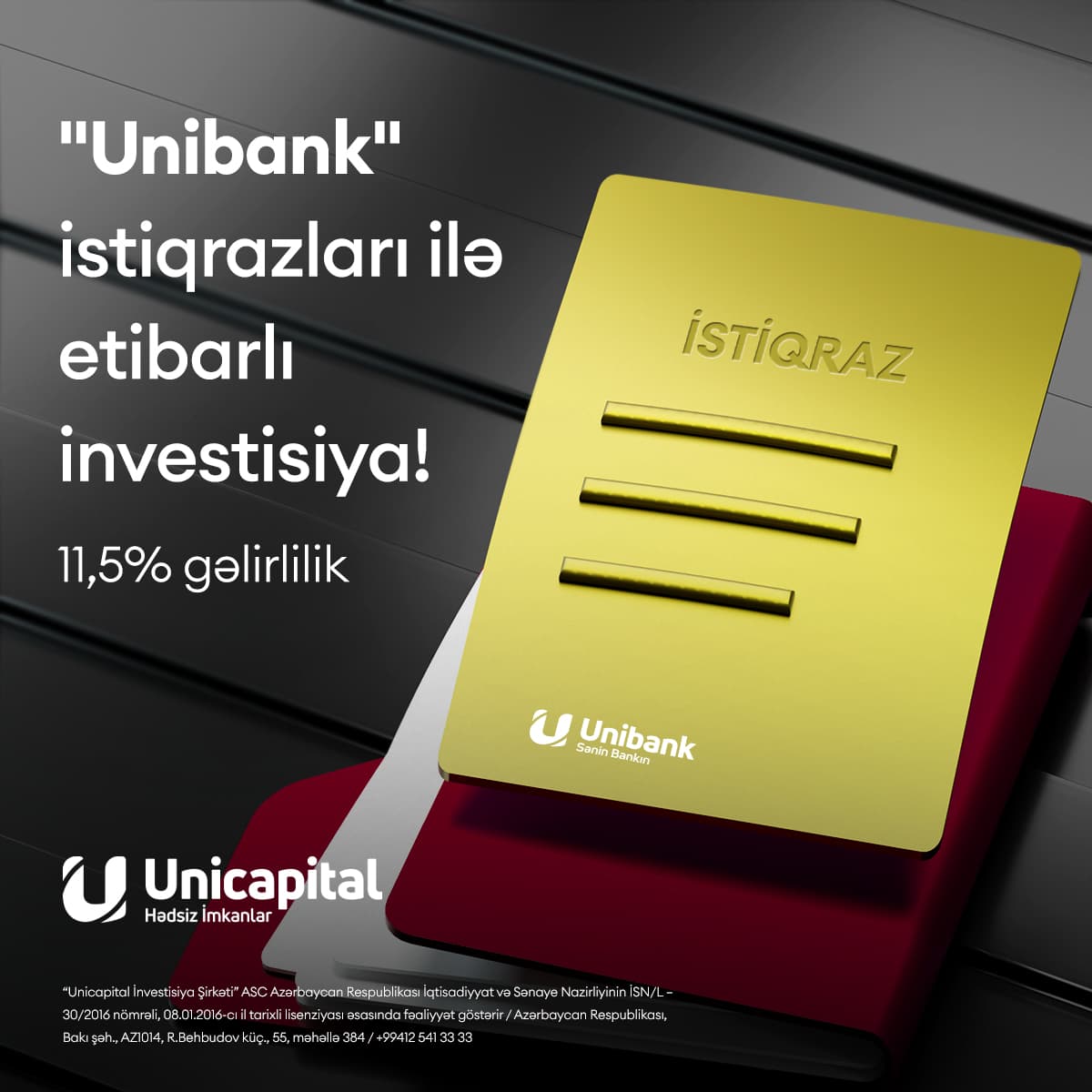 Unibankın yüksək gəlirli manat istiqrazlarının hansı üstünlükləri var?