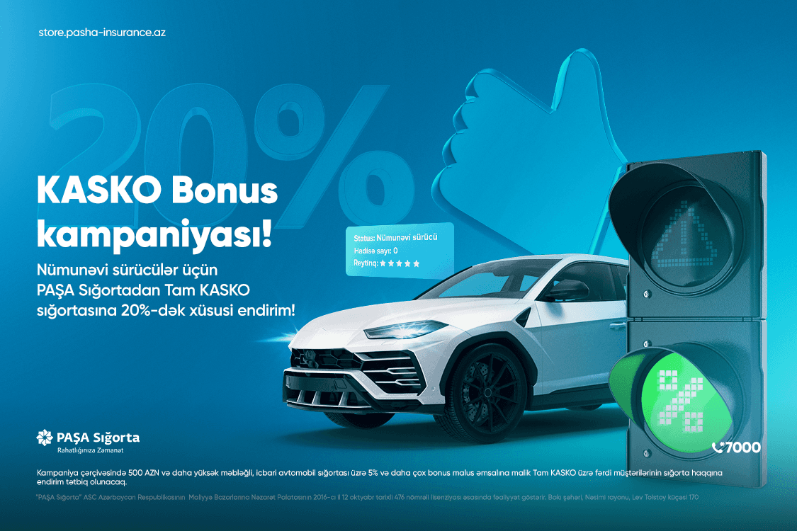 PAŞA Sığortadan Tam KASKO üzrə “KASKO Bonus” kampaniyası!