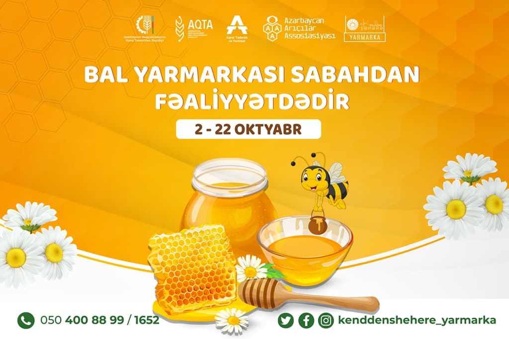 Sabahdan Bakıda arıçılıq məhsullarının 23-cü Respublika Sərgi-Satış Yarmarkası fəaliyyətə başlayır