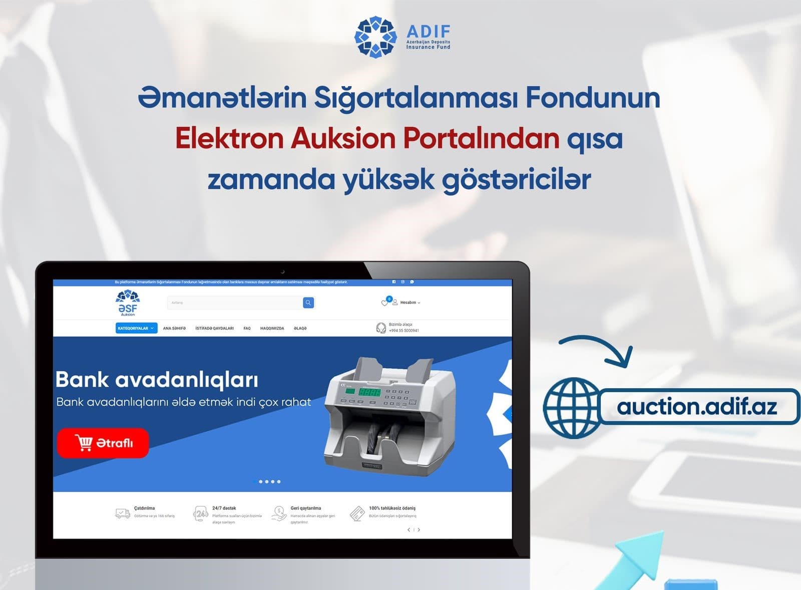 Əmanətlərin Sığortalanması Fondunun Elektron Auksion Portalından  qısa zamanda yüksək göstəricilər