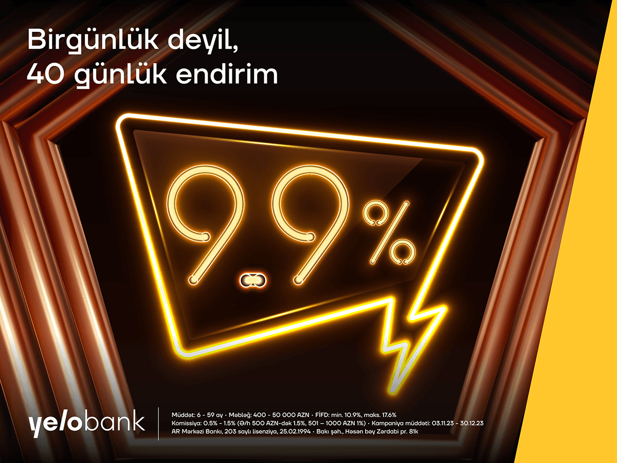 Yelo Bank-dan birgünlük deyil, 40 günlük endirimli kredit kampaniyası!