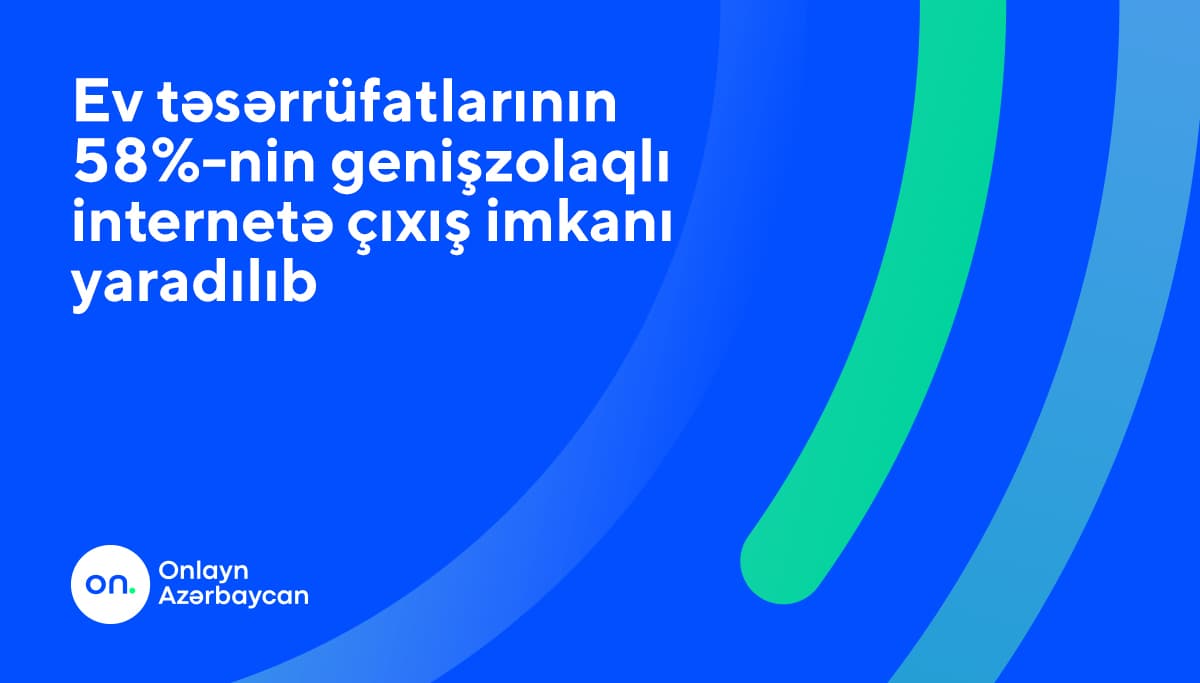 Ölkədə mövcud ev təsərrüfatlarının 58%-nin genişzolaqlı internetə çıxış imkanı yaradılıb