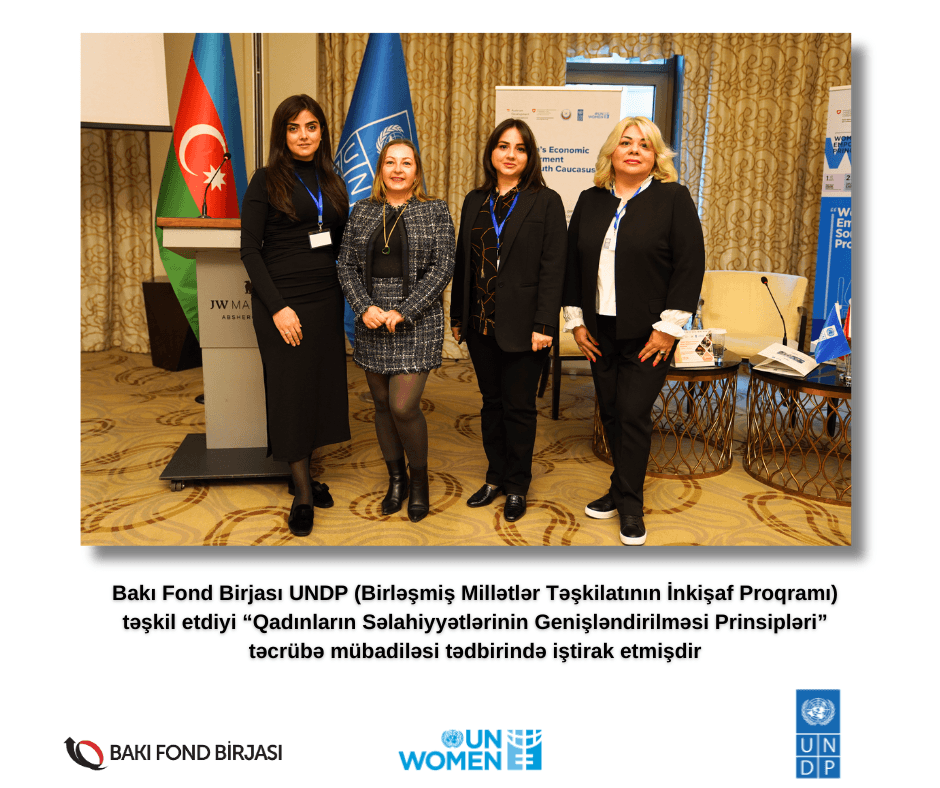 Bakı Fond Birjası UNDP-nin (Birləşmiş Millətlər Təşkilatının İnkişaf Proqramı) tədbirində iştirak edib