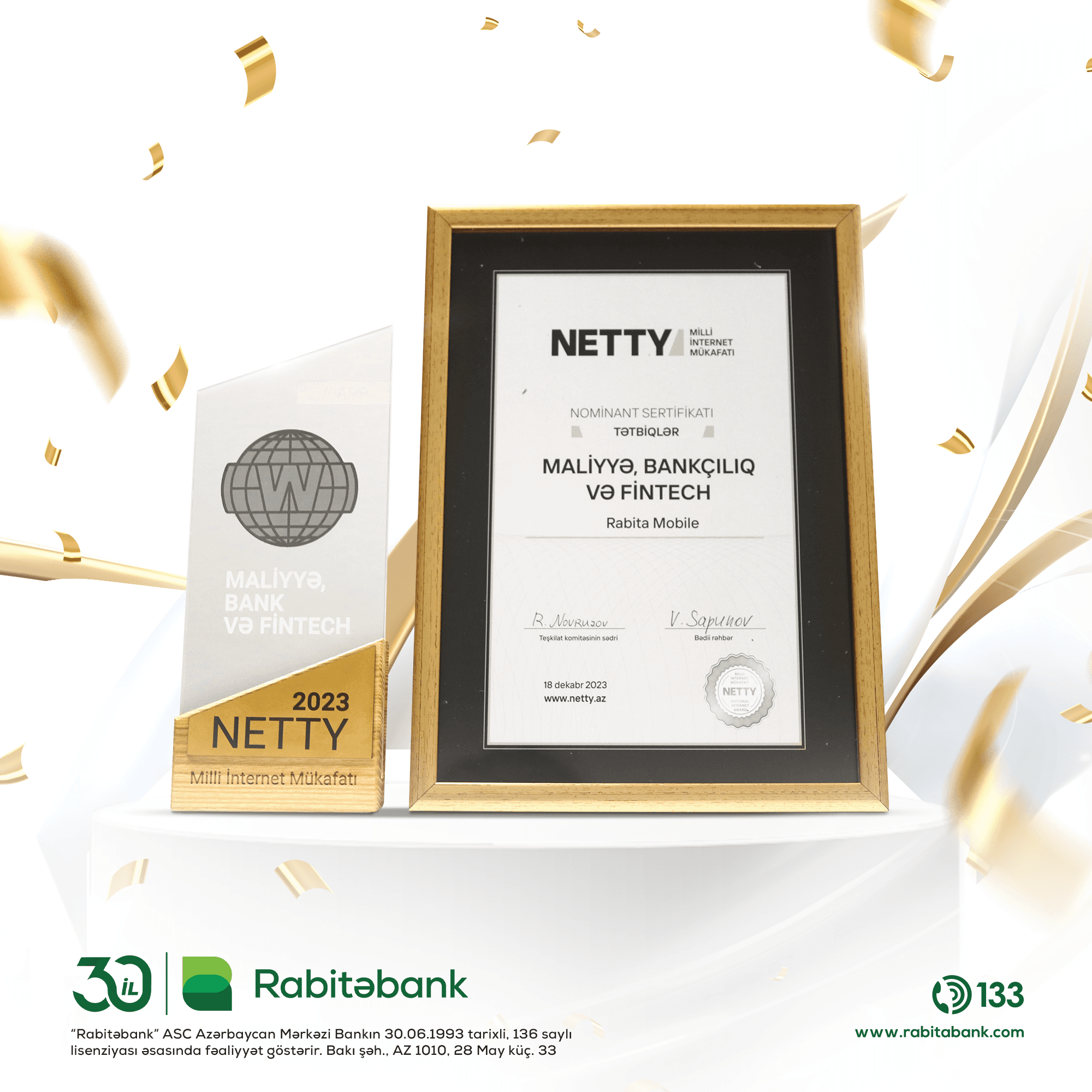 “Rabita Mobile” tətbiqi “NETTY 2023” mükafatına layiq görülüb