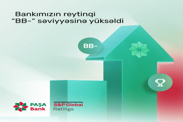 "S&P Global Ratings" "PAŞA Bank"ın kredit reytinqini "BB-" səviyyəsinə yüksəldib