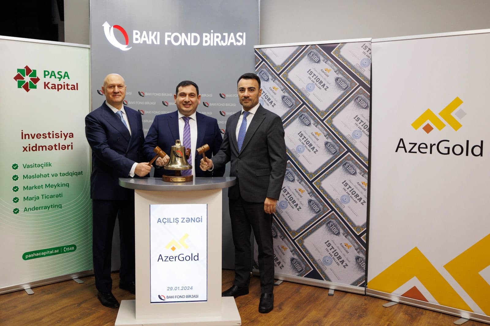 BFB-də “AzerGold” QSC-nin istiqrazlarının “Açılış Zəngi” tədbiri keçirilib