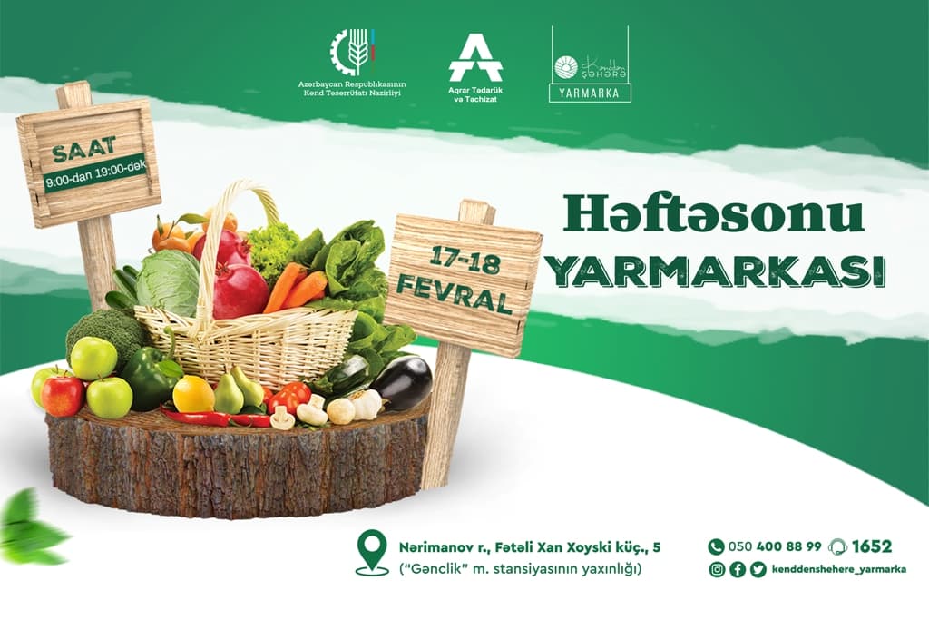 “Kənddən Şəhərə” həftəsonu yarmarkası təşkil ediləcək