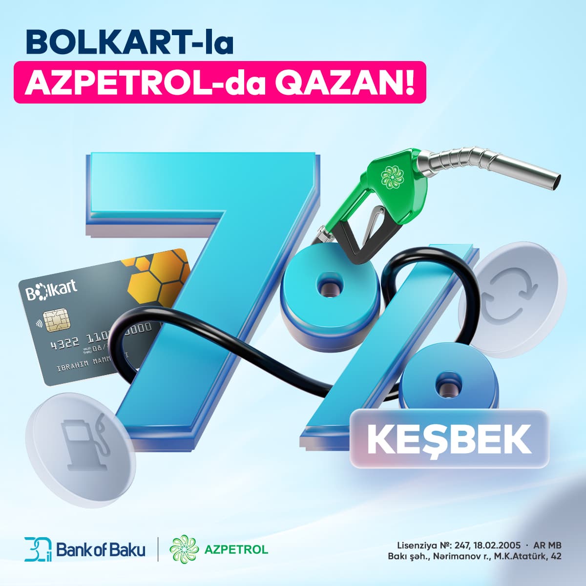 “Bolkart”la “Azpetrol”da 7% KEŞBEK var