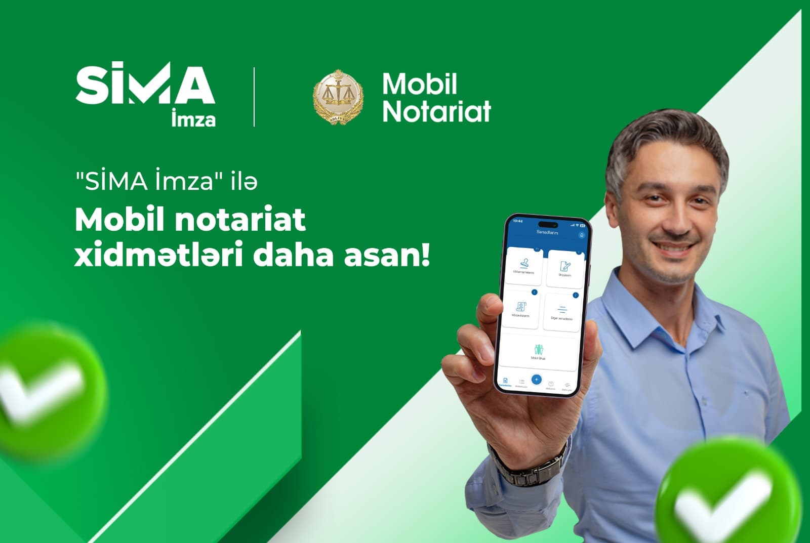 “Mobil notariat”a “SİMA İmza” ilə giriş imkanı yaradılıb