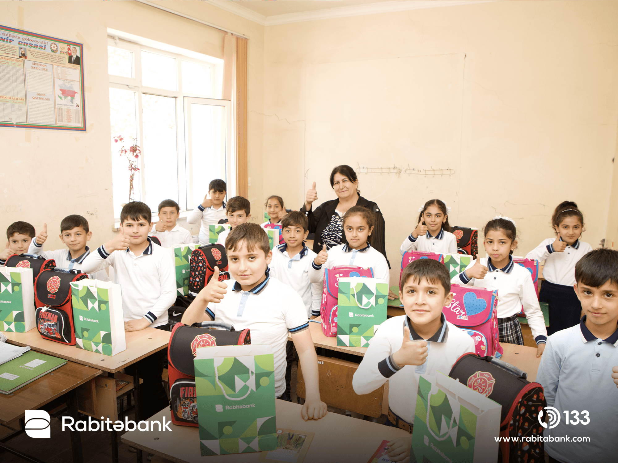 Rabitəbankdan Ümumdünya Kitab Günündə Ağdam kənd məktəbinə dəstək