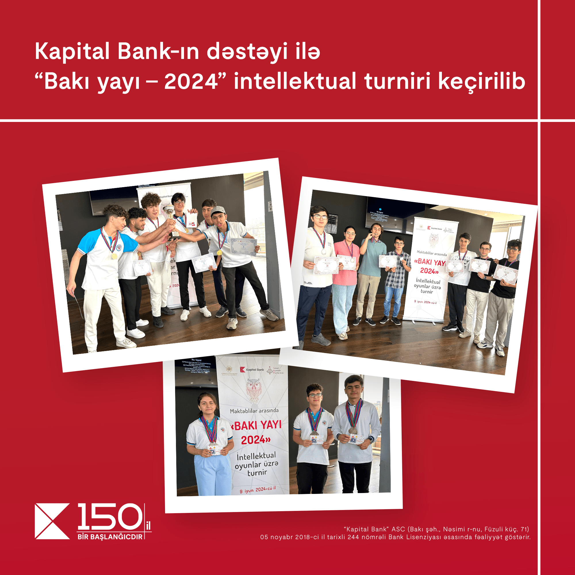 Kapital Bank-ındəstəyi ilə “Bakı Yayı-2024” turniri keçirilib