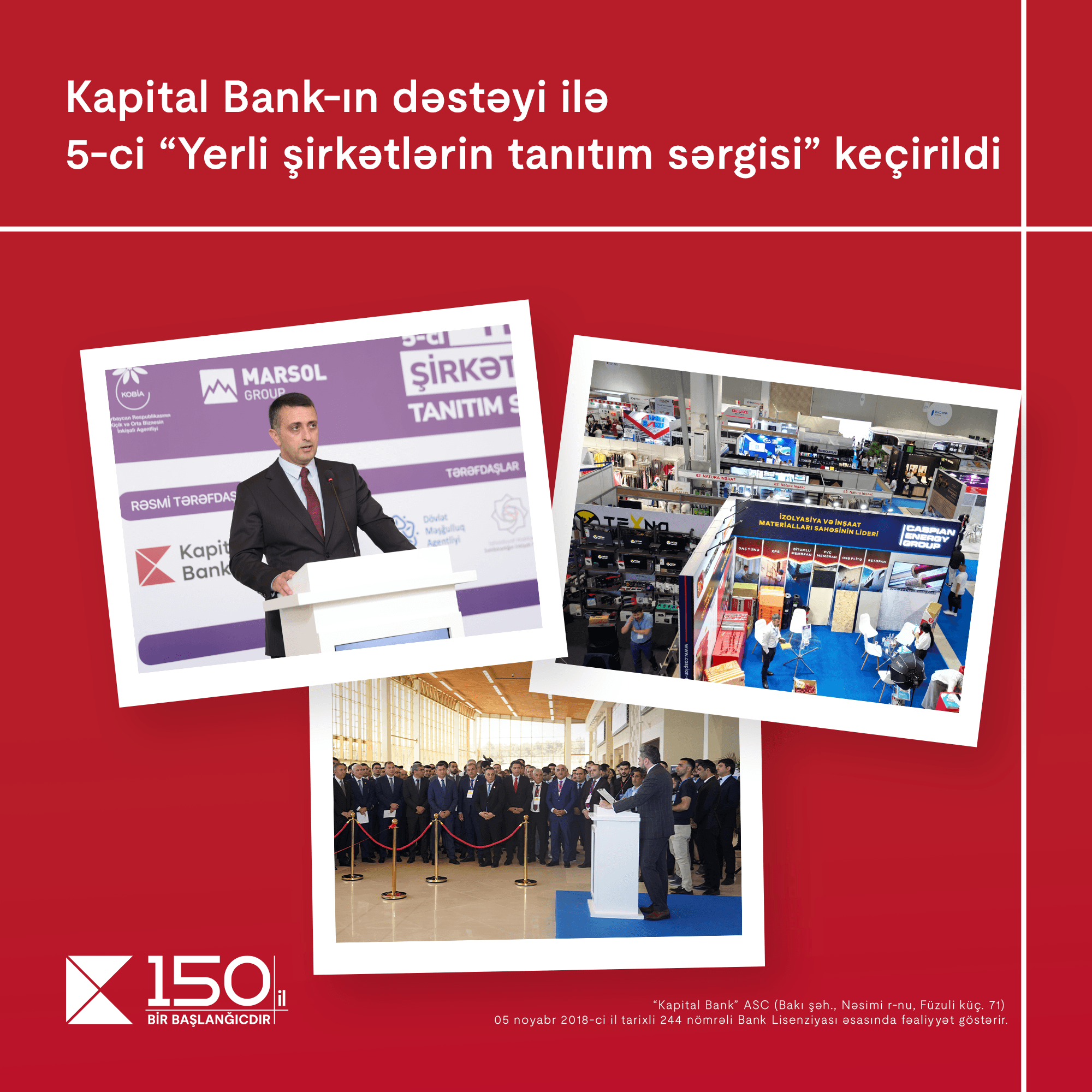 Kapital Bank-ın tərəfdaşlığı ilə “Yerli şirkətlərin tanıtım sərgisi” yekunlaşdı