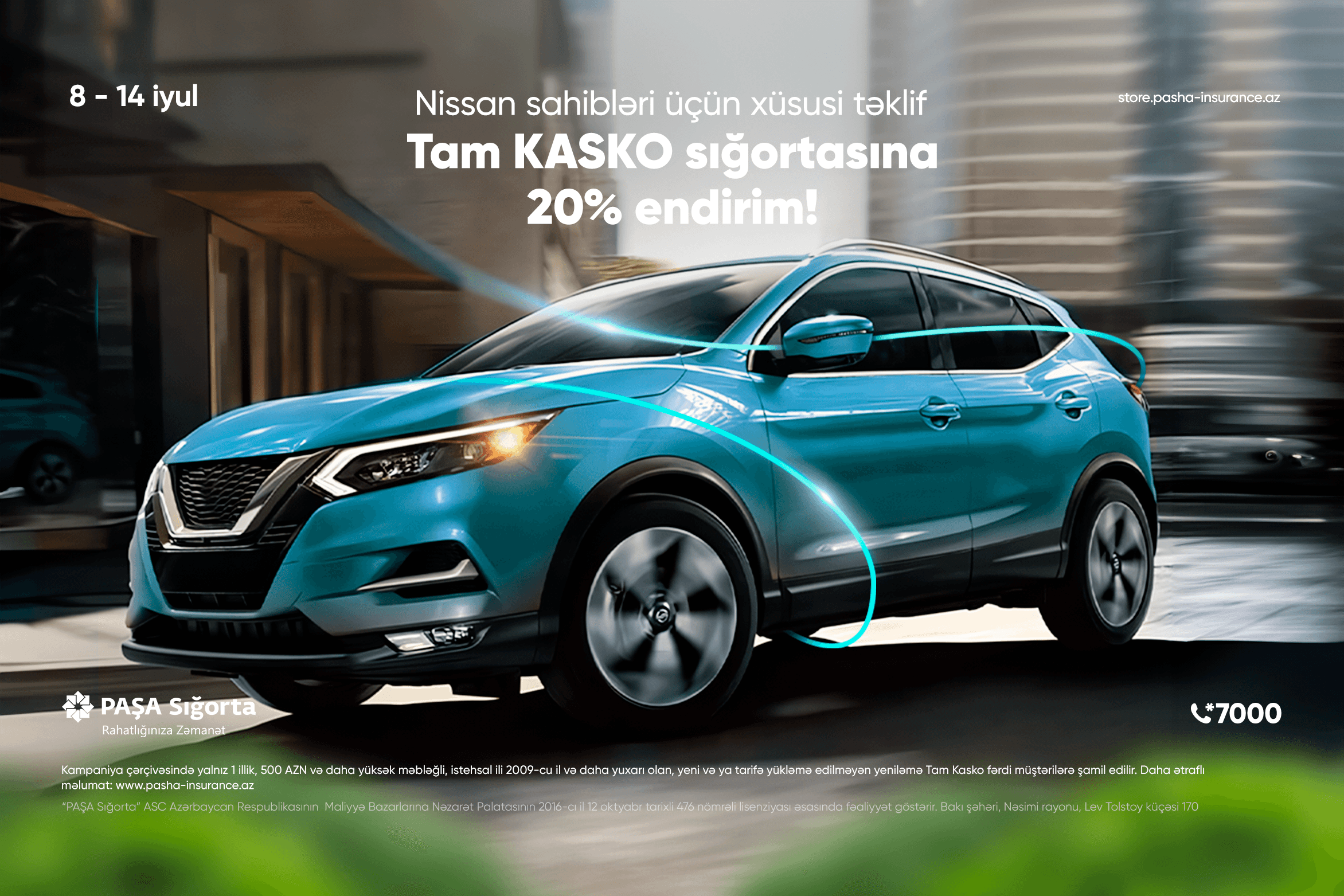 PAŞA Sığortadan “Nissan” sahibləri üçün Tam KASKO sığortası üzrə kampaniya!