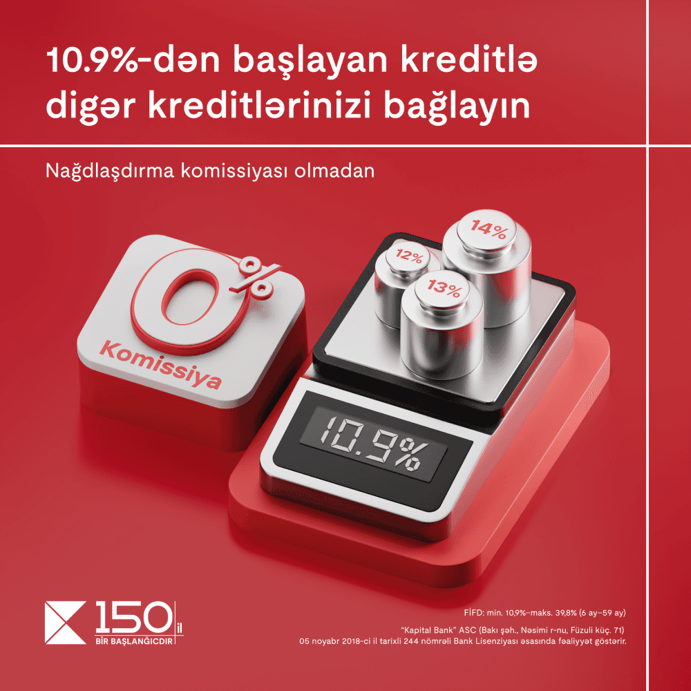 Kapital Bank-la digər banklardakı kreditlərinizi sərfəli şərtlərlə ödəyin