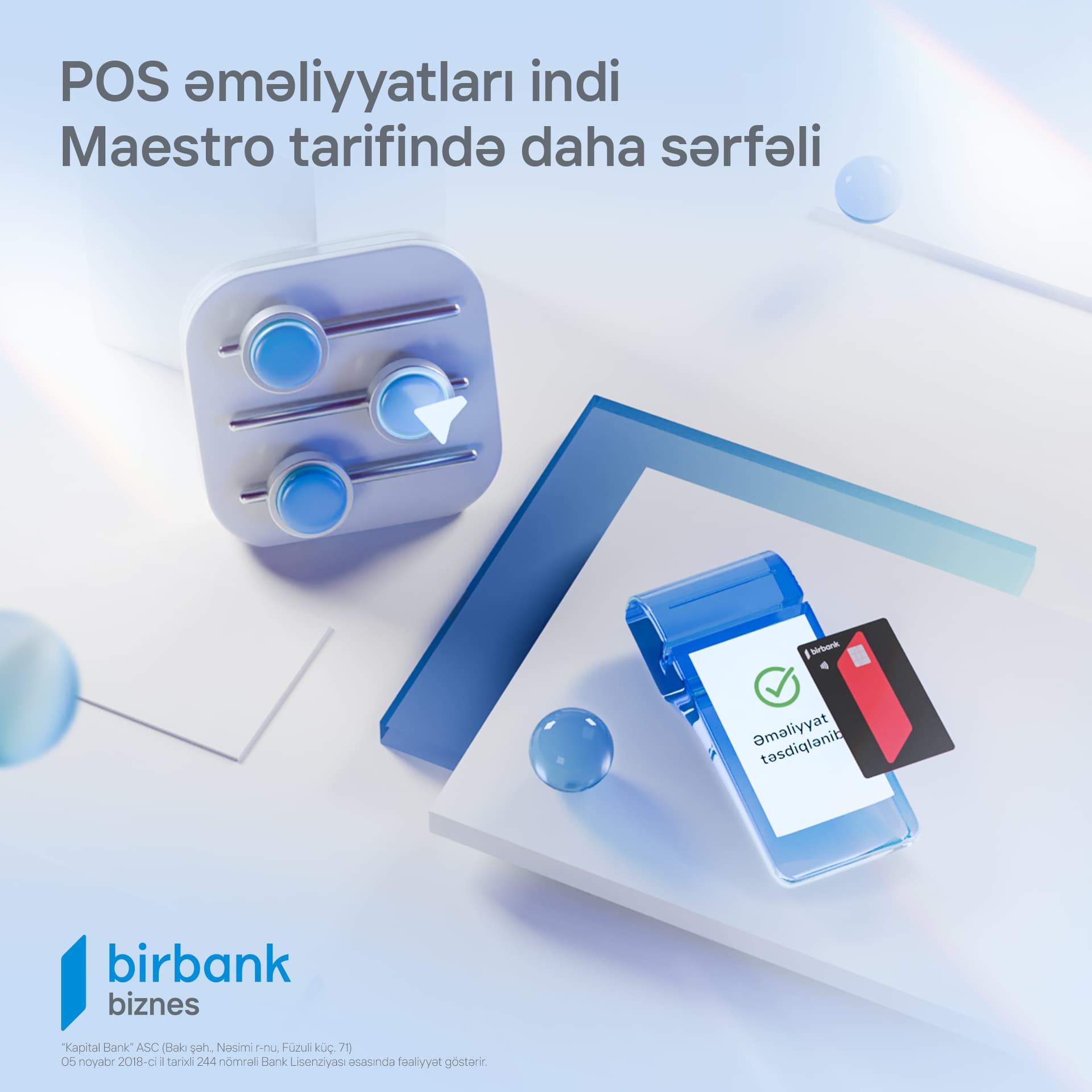 Birbank Biznes-in “Maestro” tarifində yenilik: Biznes sahibləri artıq POS əməliyyatlarını da ala biləcəklər