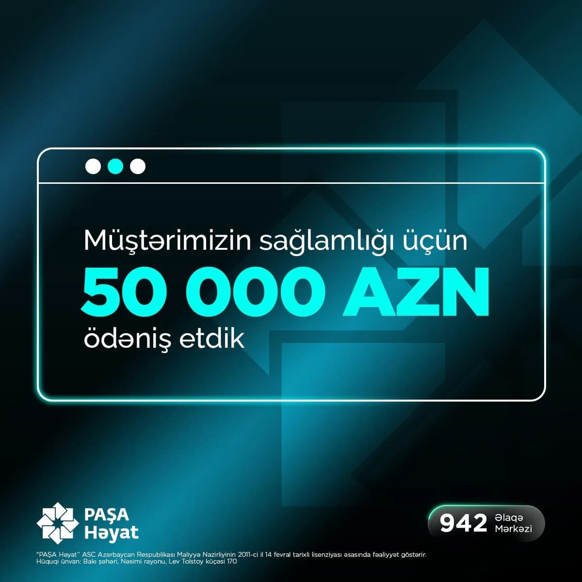 Müştərinin sağlamlığı üçün 50 000 AZN ödənilib