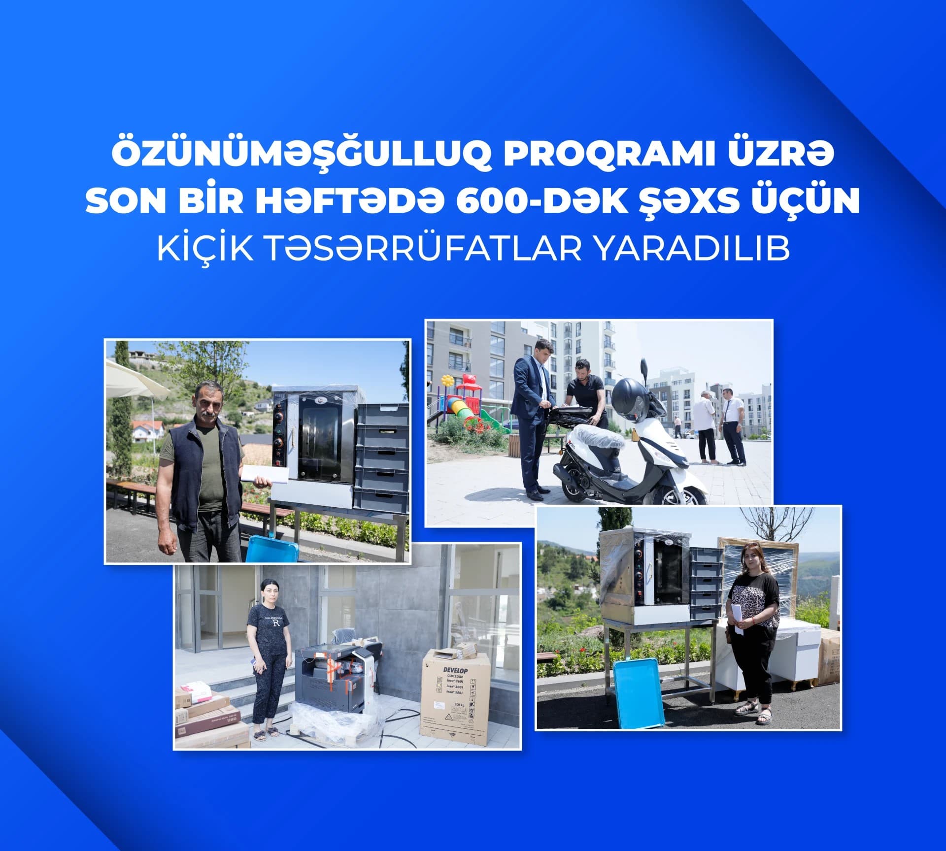 Özünüməşğulluq proqramı üzrə son bir həftədə 600-dək şəxs üçün kiçik təsərrüfatlar yaradılıb