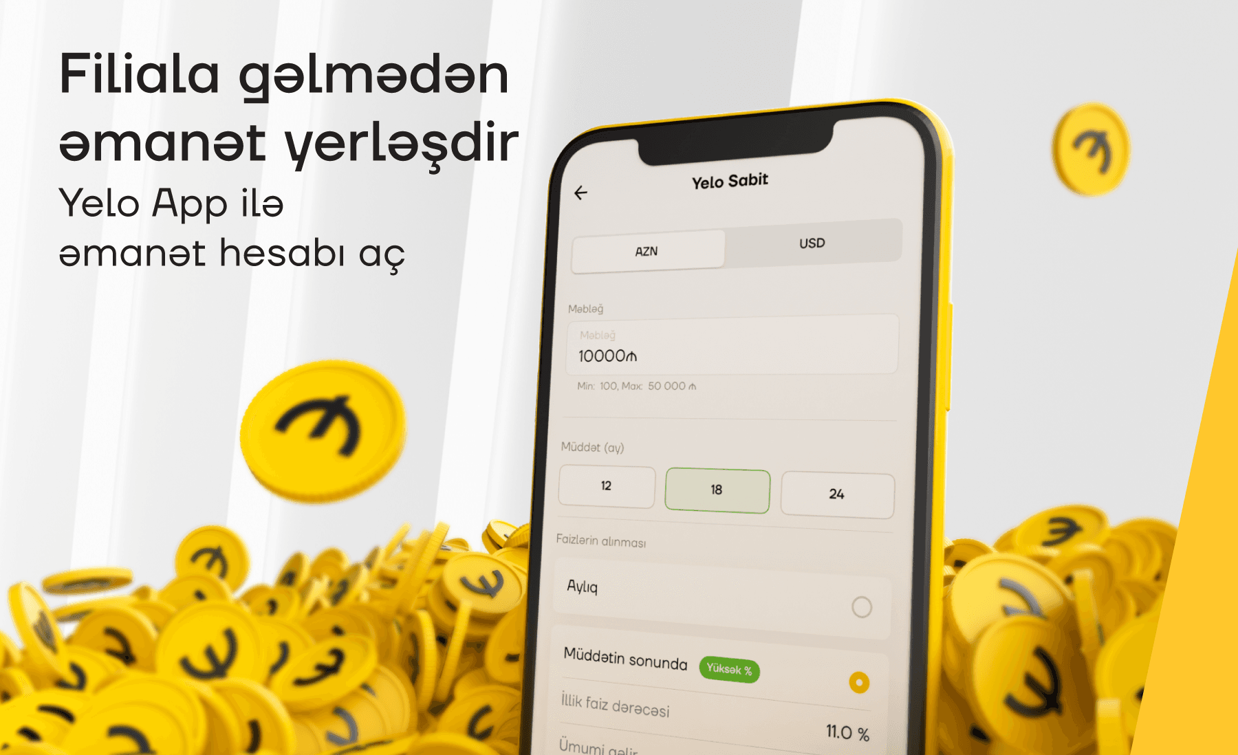 Yelo Bank-dan gözlənilən yenilik: onlayn əmanət!