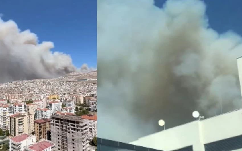İzmirdə meşə yanır