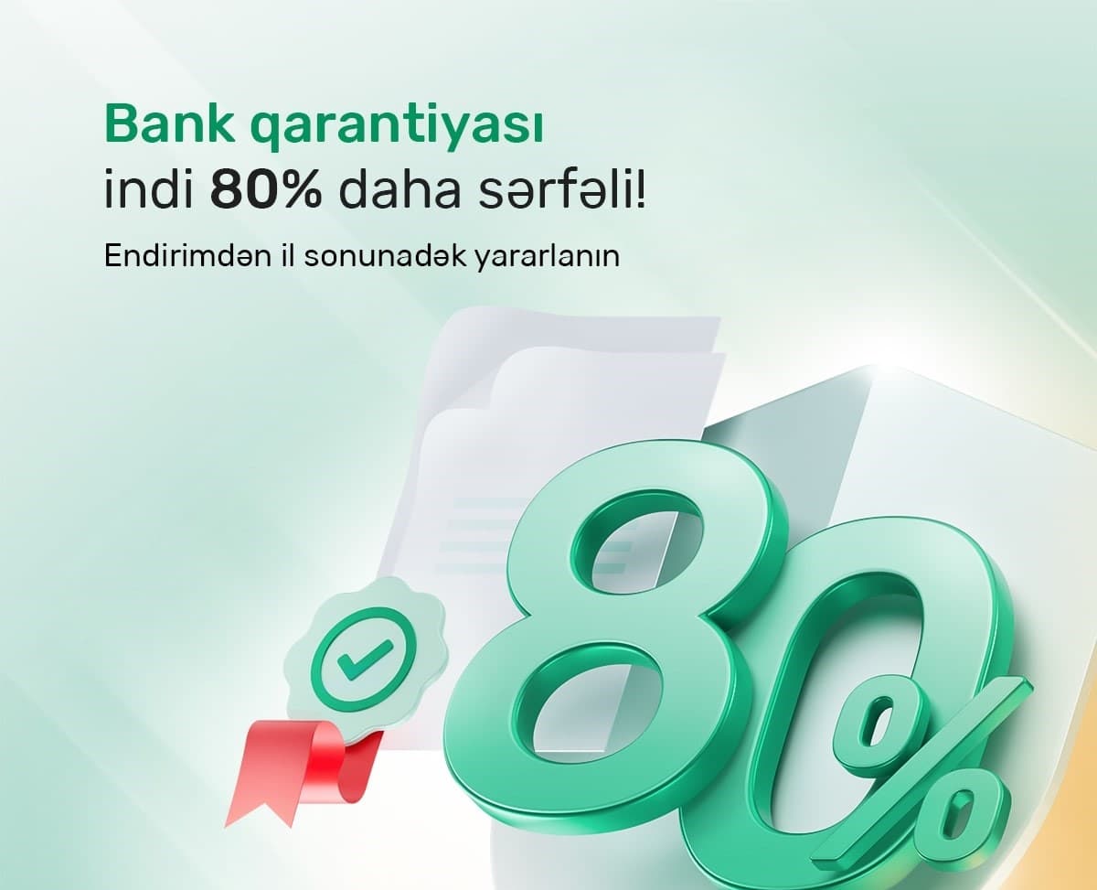 Bank qarantiyalarını“PAŞA Bank”dan endirimlə əldə edin!