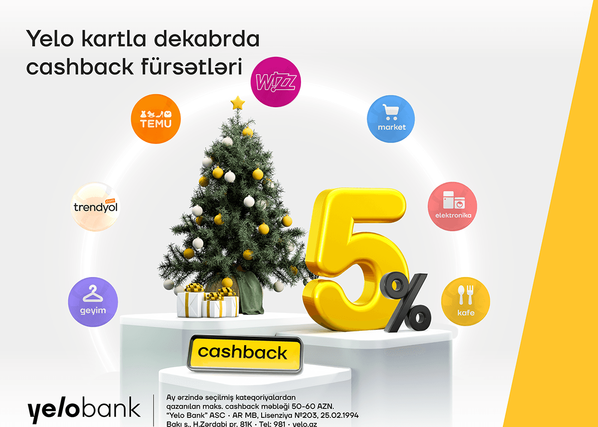 Yelo kart-ın dekabr üçün cashback fürsətləri!