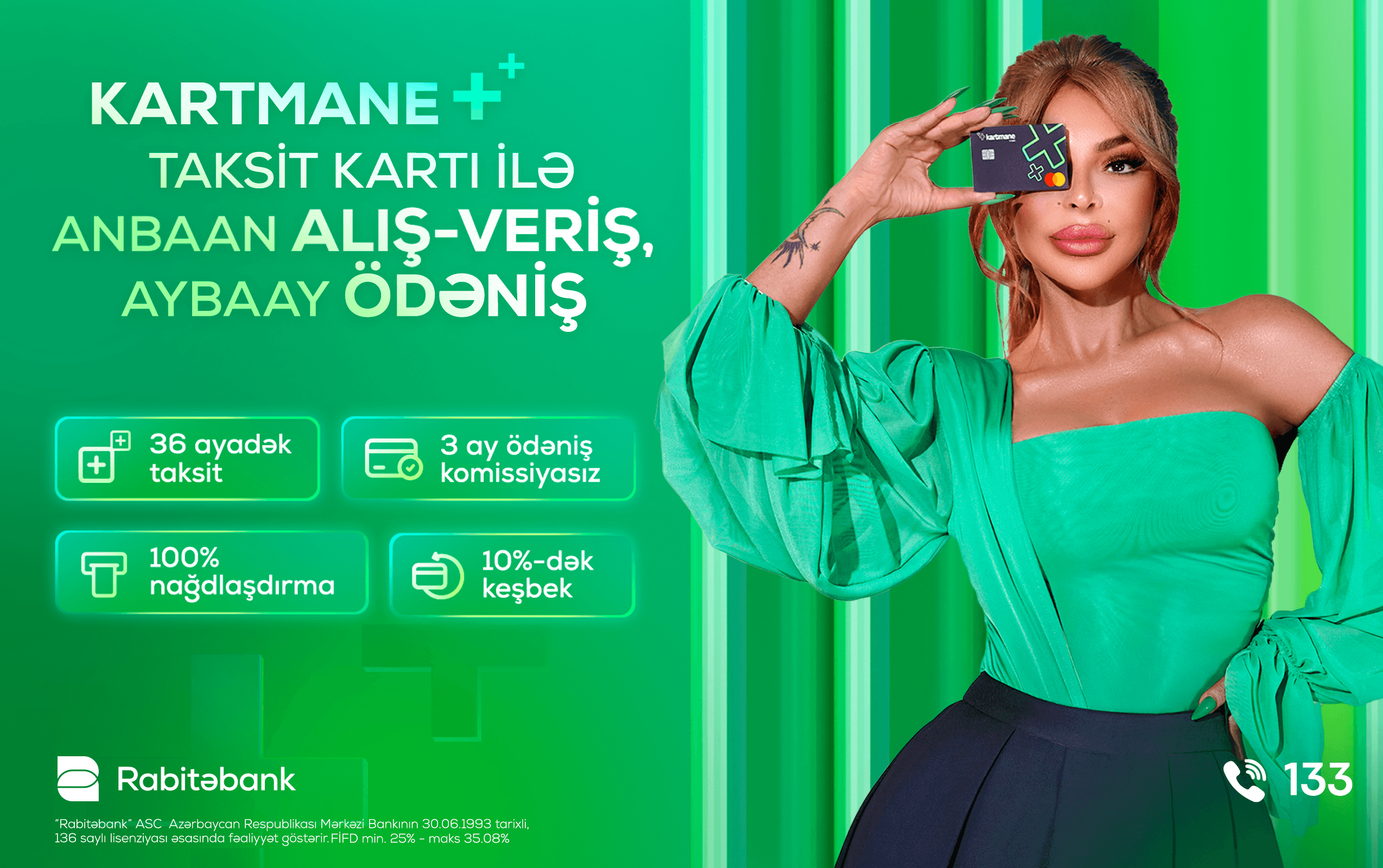Rabitəbank-dan yenilik, taksit funksiyalı Kartmane kartı