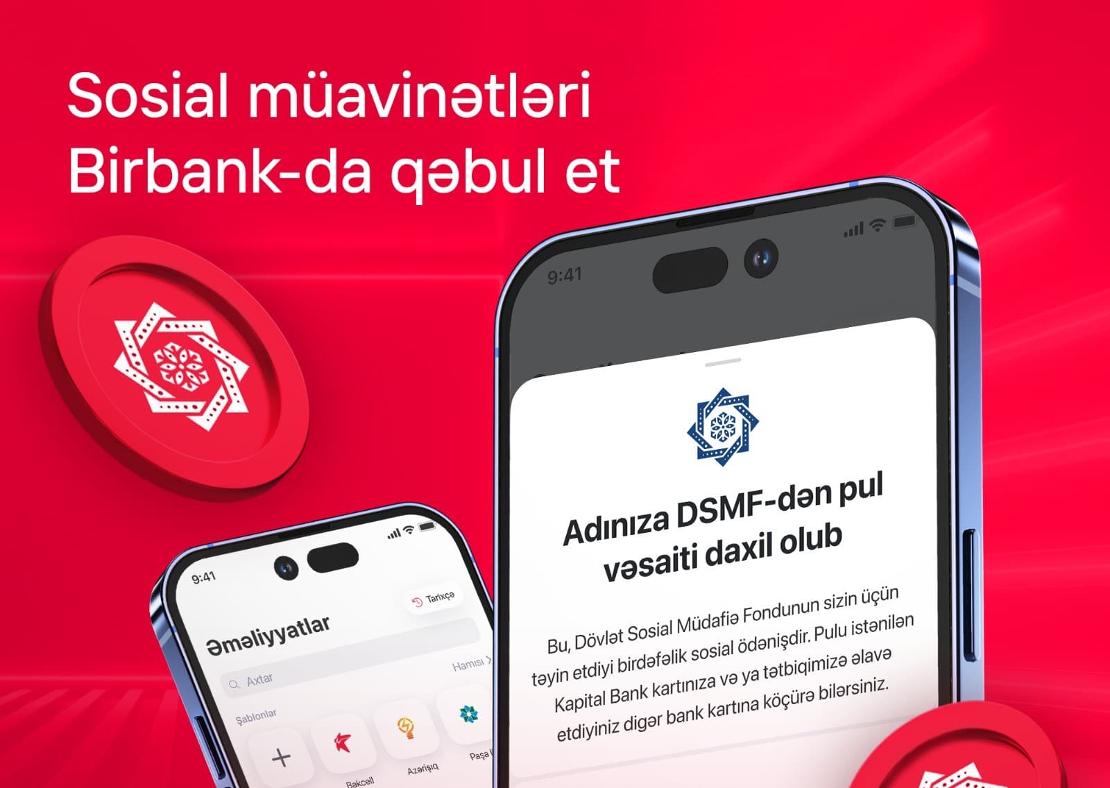 Birdəfəlik müavinətlər Birbank-da