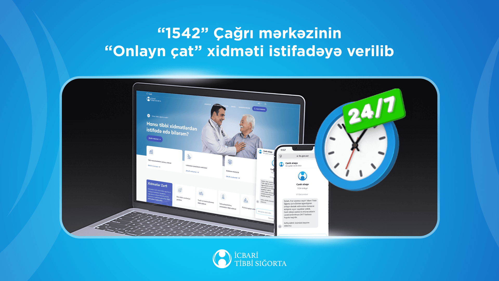Daha bir dövlət qurumu rəsmi saytında çat xidmətini aktiv edib