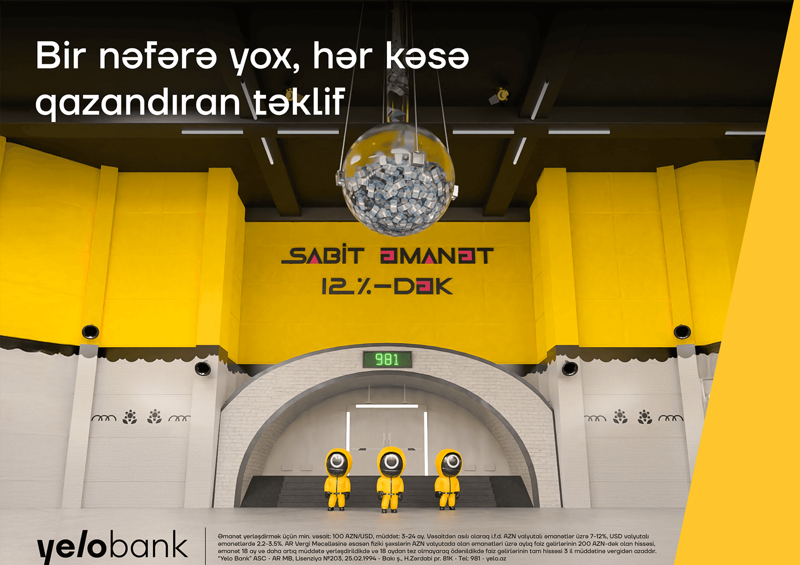 Yelo Bank 12% gəlir təklif edir!