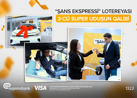 Expressbank müştərisinə elektrikli avtomobil verib!