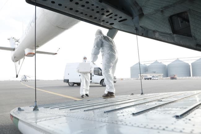 Vəhşi heyvanların peyvəndləməsi helikopterlə həyata keçirilir