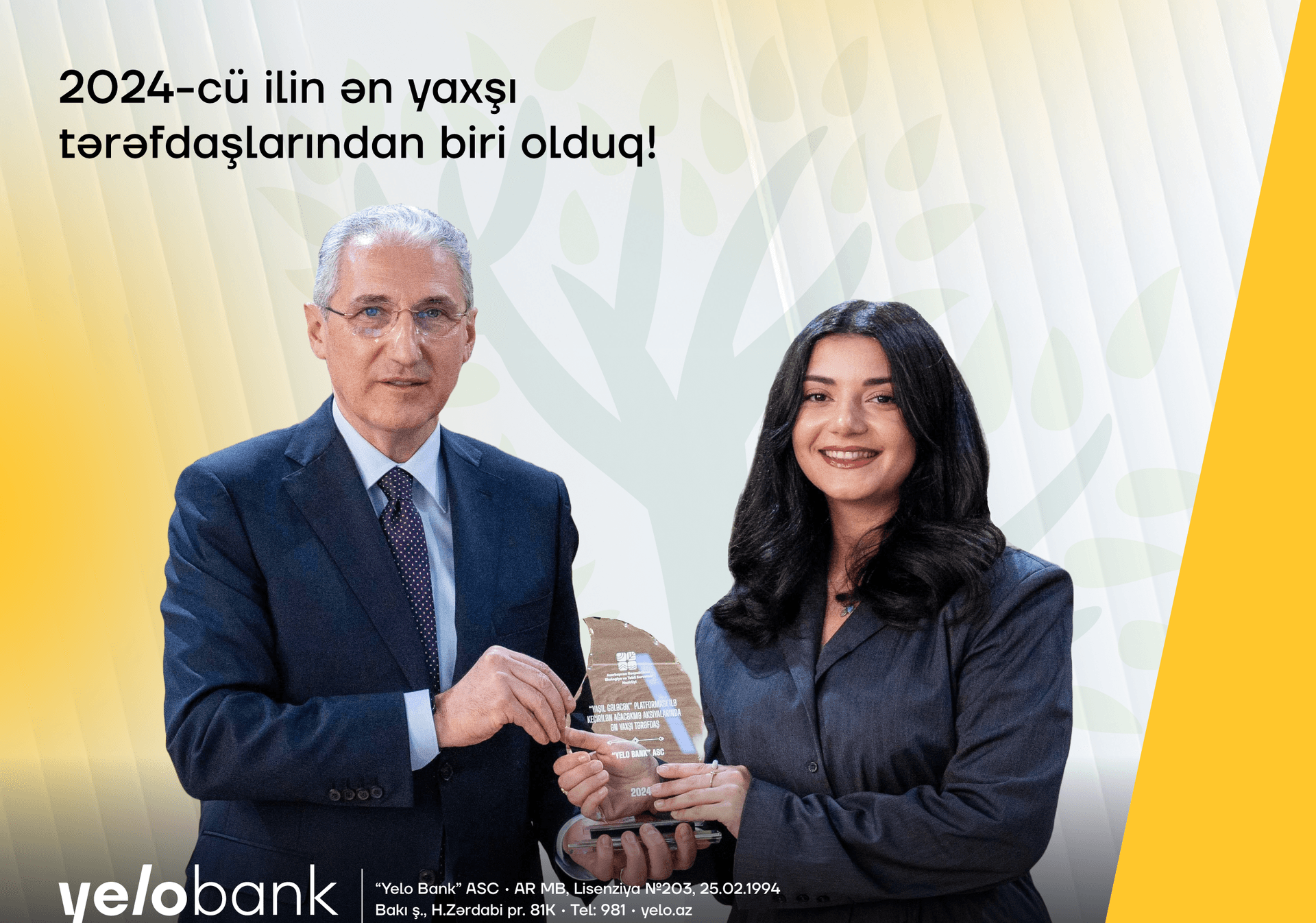 Yelo Bank “İlin ən yaxşı tərəfdaşı” adına layiq görüldü!