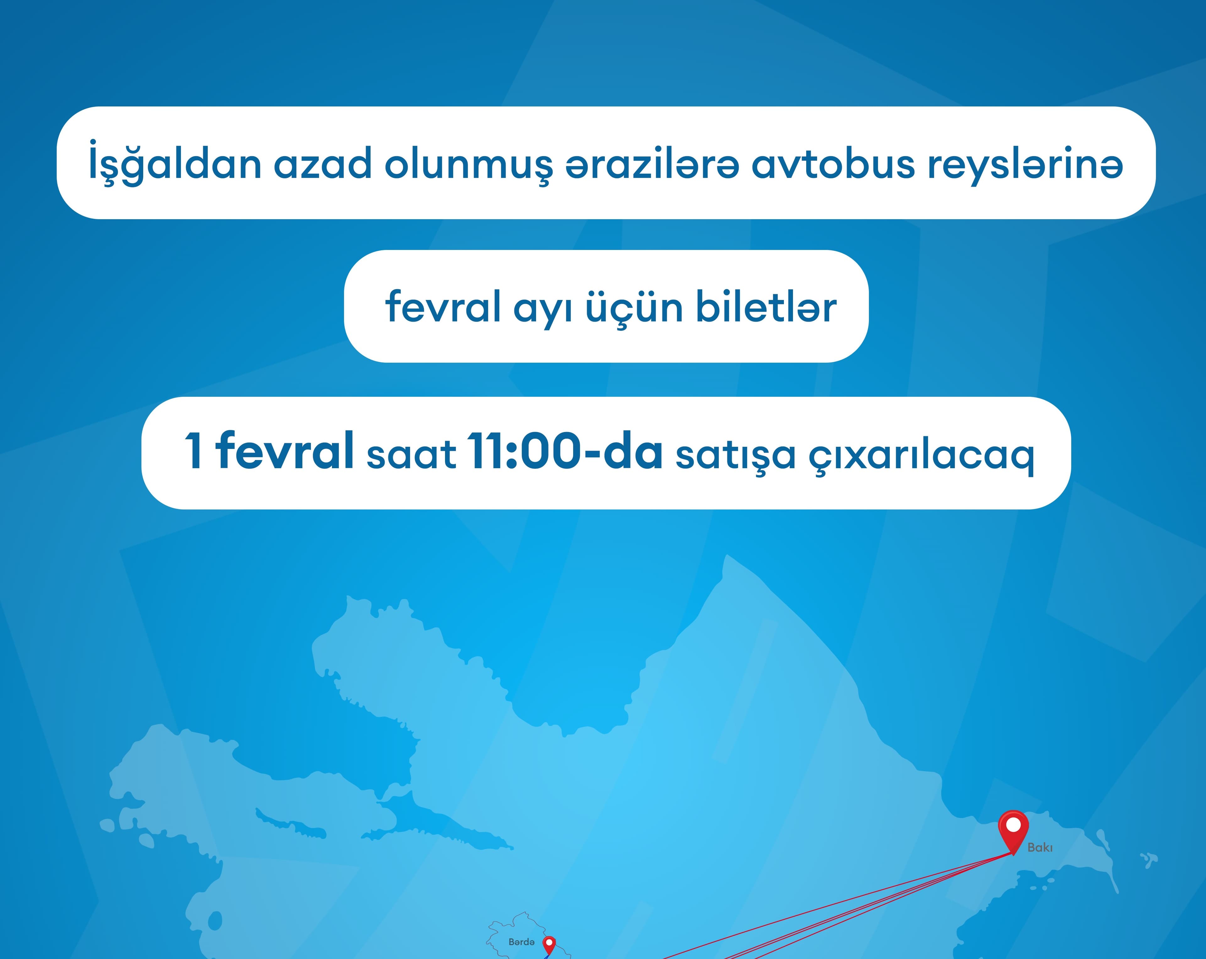 İşğaldan azad edilmiş ərazilərə fevral biletləri satışda