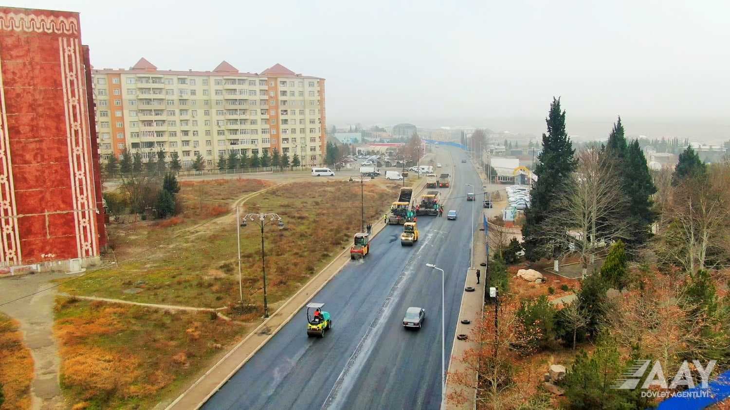 Gəncədə 843 min kv.m yol sahəsi yenilənir