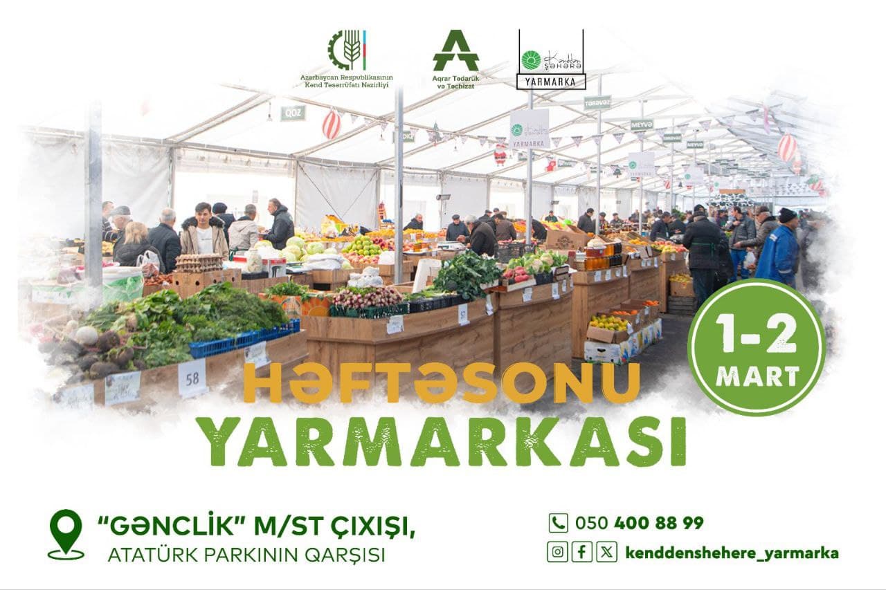 Sabah “Kənddən şəhərə” yarmarkası keçiriləcək