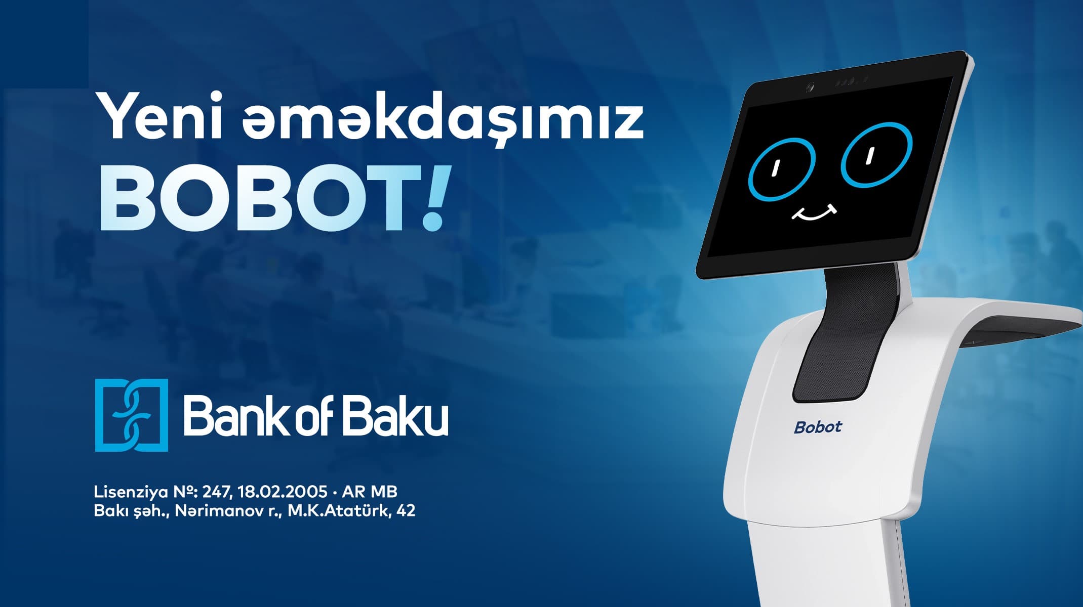 Bank of Baku-da yeni dövr: robotlar xidmət göstərəcək