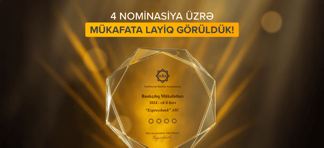 Expressbank ABA tərəfindən 4 nominasiya üzrə mükafatlandırılıb