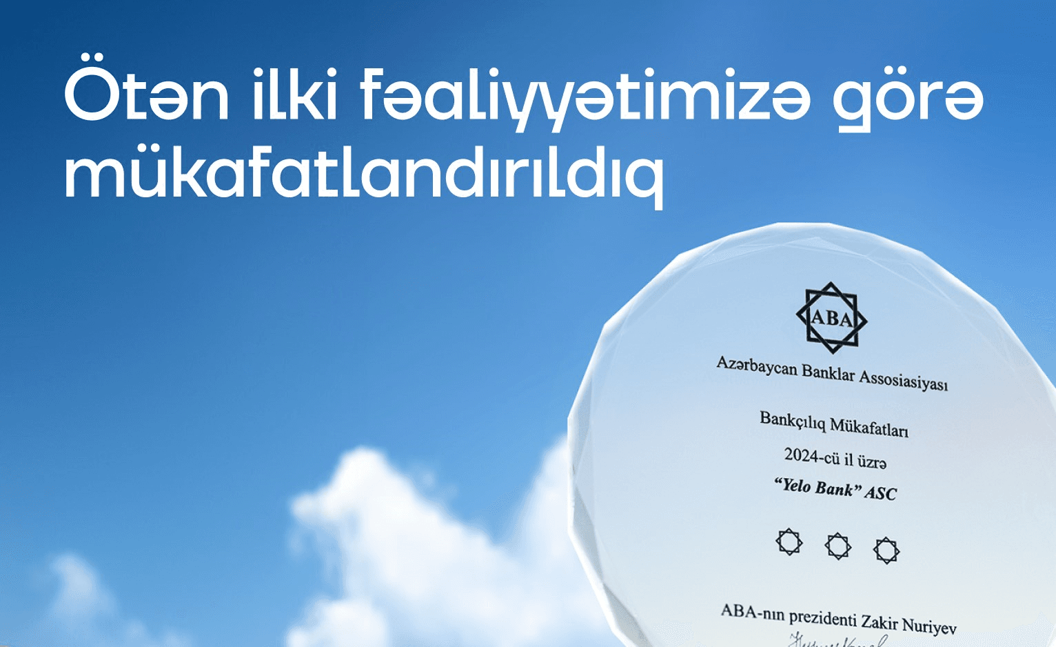 Yelo Bank 2024-cü ildəki fəaliyyətinə görə mükafatlandırıldı